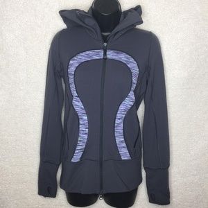 Lululemon Scuba Hoodie Size 4 Gray Purple Striated